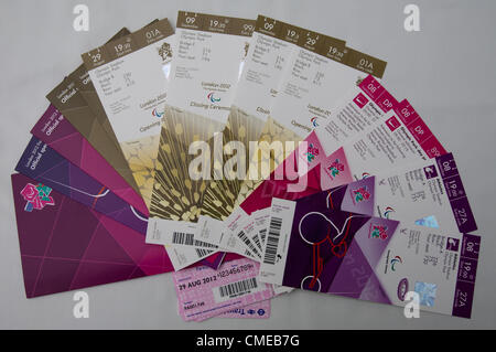 Tickets for the Paralympic, for the opening, closing ceremony and Olympic Park Stock Photo