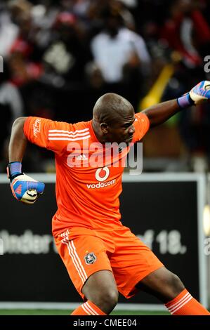 JOHANNESBURG, SOUTH AFRICA - JULY 28, Orlando Pirates players celebrates  winning during the Carling Black Label Cup match between Orlando Pirates  and Kaizer Chiefs at FNB Stadium on July 28, 2012 in