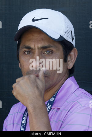 July 30, 2012 - Los Angeles, California, USA - Mexican goalie legend Jorge Campos attends the Real Madrid training session at the UCLA campus in Los Angeles, California, Monday, 30 July 2012. (Credit Image: © Javier Rojas/Prensa Internacional/ZUMAPRESS.com) Stock Photo