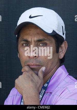 July 30, 2012 - Los Angeles, California, USA - Mexican goalie legend Jorge Campos attends the Real Madrid training session at the UCLA campus in Los Angeles, California, Monday, 30 July 2012. (Credit Image: © Javier Rojas/Prensa Internacional/ZUMAPRESS.com) Stock Photo