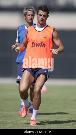 July 31, 2012 - Los Angeles, California, USA - Cristiano Ronaldo of Real Madrid during their training session at the UCLA campus in Los Angeles, California, Tuesday, 31 July 2012.  Real Madrid will play the Los Angeles Galaxy on Thursday, 2 August 2012 at the Home Depot Center. (Credit Image: © Javier Rojas/Prensa Internacional/ZUMAPRESS.com) Stock Photo