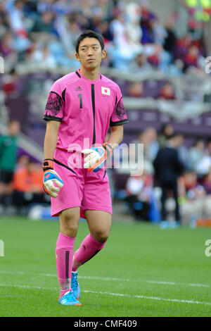 01.08.2012 Coventry, England. Goalkeeper Shuichi GONDA (Japan) in action during the Olympic Football Men's Preliminary game between Japan and Honduras from the City of Coventry Stadium Stock Photo
