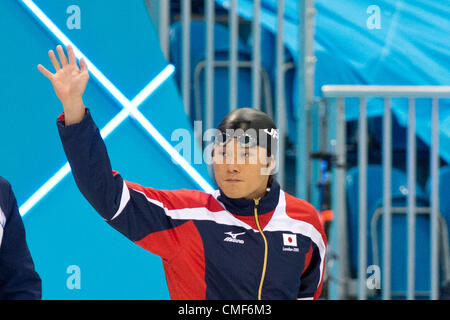 Kazuki Watanabe (JPN),  AUGUST 1, 2012 - Swimming :  Men's 200m backstroke  Heat at Aquatics Centre during the London 2012 Olympic Games in London, UK.   (Photo by Enrico Calderoni/AFLO SPORT) Stock Photo