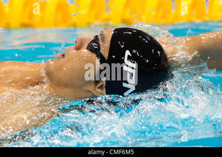 Kazuki Watanabe (JPN),  AUGUST 1, 2012 - Swimming :  Men's 200m backstroke  Heat at Aquatics Centre during the London 2012 Olympic Games in London, UK.   (Photo by Enrico Calderoni/AFLO SPORT) Stock Photo