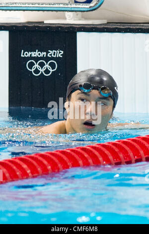 Kazuki Watanabe (JPN),  AUGUST 1, 2012 - Swimming :  Men's 200m backstroke  Heat at Aquatics Centre during the London 2012 Olympic Games in London, UK.   (Photo by Enrico Calderoni/AFLO SPORT) Stock Photo