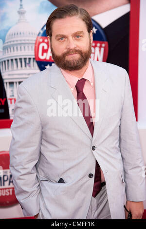 HOLLYWOOD, CA - AUG 2: Actor Zach Galifianakis arrives at the premiere of Warner Bros. Pictures ' The Campaign' at Grauman's Chinese Theatre on August 2, 2012 in Hollywood, California. Stock Photo