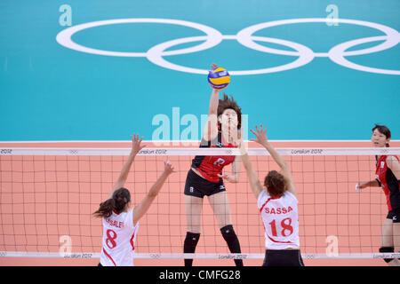 Maiko Kano (JPN),  JULY 28, 2012 - Volleyball :  Women's Preliminary Round at Earls Court  during the London 2012 Olympic Games in London, UK.   (Photo by Jun Tsukida/AFLO SPORT) [0003] Stock Photo