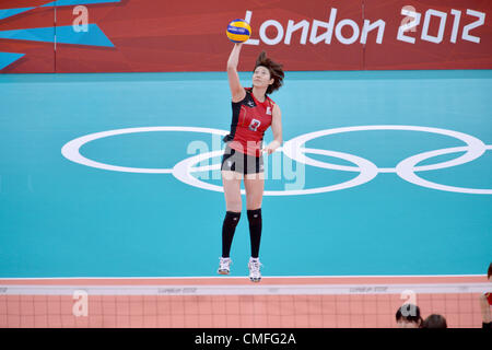 Maiko Kano (JPN),  JULY 28, 2012 - Volleyball :  Women's Preliminary Round at Earls Court  during the London 2012 Olympic Games in London, UK.   (Photo by Jun Tsukida/AFLO SPORT) [0003] Stock Photo