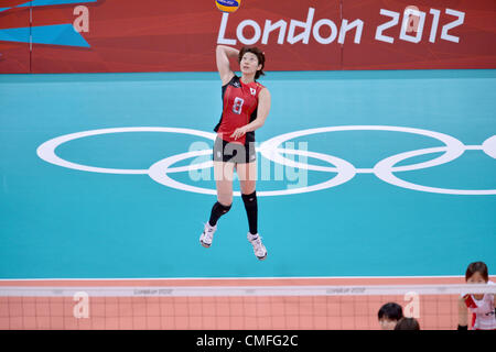 Maiko Kano (JPN),  JULY 28, 2012 - Volleyball :  Women's Preliminary Round at Earls Court  during the London 2012 Olympic Games in London, UK.   (Photo by Jun Tsukida/AFLO SPORT) [0003] Stock Photo