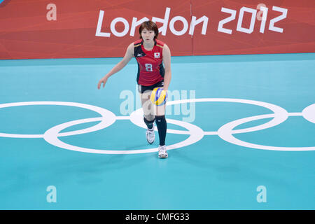 Maiko Kano (JPN),  JULY 28, 2012 - Volleyball :  Women's Preliminary Round at Earls Court  during the London 2012 Olympic Games in London, UK.   (Photo by Jun Tsukida/AFLO SPORT) [0003] Stock Photo