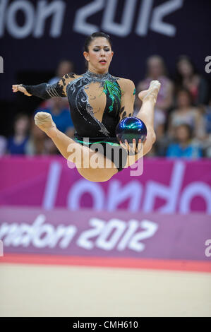 09.08.2012. London, England.  Gymnastics Rhythmic   Wembley  Arena . Julie Zetlin  USA Stock Photo