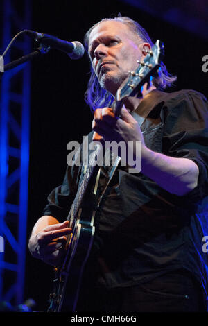 SIBENIK, CROATIA, Thursday, August 9, 2012. Swans perform at the Terraneo Summer Eco Music Festival in Sibenik, Croatia. Stock Photo