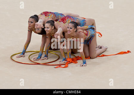 10th Aug 2012. Bulgaria team group (BUL),  AUGUST 10, 2012 - Gymnastics - Rhythmic :  Group All-Around Qualification Rotation 2 at Wembley Arena during the London 2012 Olympic Games in London, UK. (Photo by Enrico Calderoni/AFLO SPORT) [0391] Stock Photo