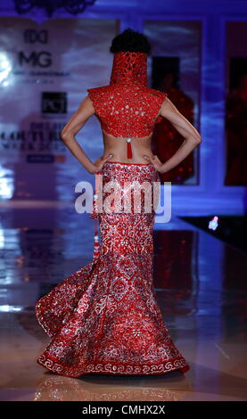 12th August, 2012, New Delhi, India - Manav Gangwani creation at the Delhi Couture Week, 2012 Stock Photo