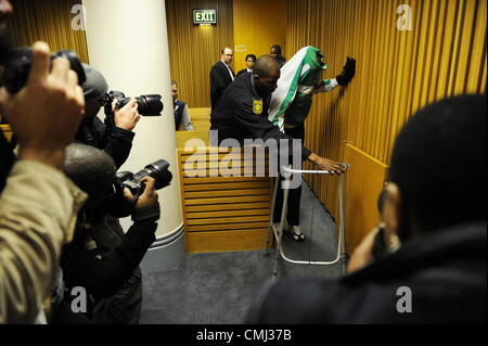 13th Aug 2012. CAPE TOWN, SOUTH AFRICA – AUGUST 13: Xolile Mngeni appears in the Cape Town High Court, on August 13, 2012 in Cape Town, South Africa. He is accused of being involved in the murder on Anni Dewani, whose British husband Shrien Dewani allegedly plotted her murder while on honeymoon in South Africa. (Photo by Gallo Images / Foto24 / Michael Hammond). Credit:  Gallo images / Alamy Live News Stock Photo