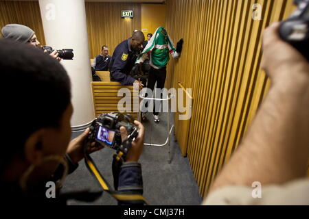 13th Aug 2012. CAPE TOWN, SOUTH AFRICA: Xolile Mngeni at the Cape Town High Court, on August 13, 2012 in Cape Town, South Africa. He is one of the accused in Anni Dewani's murder. Dewani's British husband Shrien Dewani allegedly plotted her murder while on honeymoon in South Africa. (Photo by Gallo Images / The Times / Halden Krog). Credit:  Gallo images / Alamy Live News Stock Photo