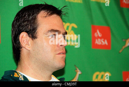 14th Aug 2012. CAPE TOWN, SOUTH AFRICA - AUGUST 14, Johann van Graan (Springboks Forwards Coach) during the South African national rugby team press conference at Southern Sun, Cullinan Hotel on August 14, 2012 in Cape Town, South Africa Photo by Grant Pitcher / Gallo Images Stock Photo