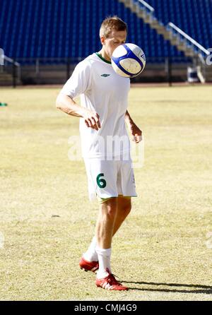 PIETERMARITZBURG, SOUTH AFRICA - AUGUST 14,Michael Morton during the Maritzburg United media open day at Harry Gwala Stadium on August 14, 2012 in Pietermaritzburg, South Africa Photo by Anesh Debiky / Gallo Images Stock Photo