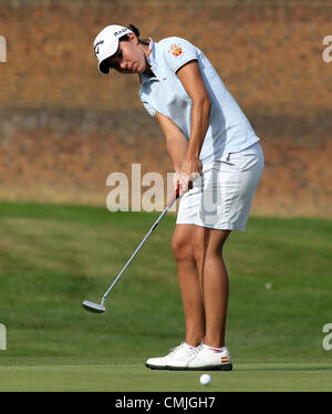 Buckinghamshire, England, UK. Thursday 16th August 2012. Carlota Ciganda of Spain in action during the first round of the ISPS Handa Ladies British Masters event at The Buckinghamshire Golf Club, Denham, Greater London. Stock Photo