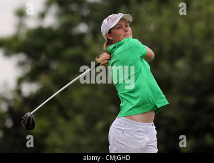 Buckinghamshire, England, UK. Thursday 16th August 2012.  Australian Stacey Keating in action during the first round of the ISPS Handa Ladies British Masters event at The Buckinghamshire Golf Club, Denham, Greater London. Stock Photo