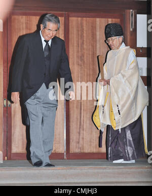 August 15, 2012, Tokyo, Japan - Tokyo Governor, Shintaro Ishihara visits Yasukuni Shrine to pay his respects for the war dead on August 15, 2012 in Tokyo, Japan. (Photo by AFLO) Stock Photo