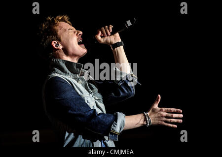 Aug. 16, 2012 - Toronto, Ontario, Canada - English singer Conor Maynard performs on stage at Molson Amphitheatre on KiSS 92.5 Wham Bam in Toronto (Credit Image: © Igor Vidyashev/ZUMAPRESS.com) Stock Photo