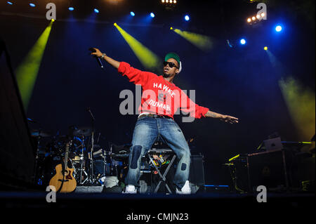 Aug. 16, 2012 - Toronto, Ontario, Canada - American rapper, singer-songwriter and record producer B.O.B (BOBBY RAY SIMMONS JR.) performs on stage at Molson Amphitheatre on KiSS 92.5 Wham Bam in Toronto (Credit Image: © Igor Vidyashev/ZUMAPRESS.com) Stock Photo