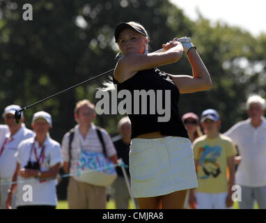 Denham, Greater London, UK. August 18th, 2012. Scotland's Carly Booth in action during the third and final round of the ISPS Handa Ladies British Masters event at The Buckinghamshire Golf Club. Stock Photo