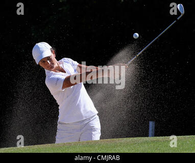 Denham, Greater London, UK. August 18th, 2012. Holland's Kyra Van Leeuwen in action during the third and final round of the ISPS Handa Ladies British Masters event at The Buckinghamshire Golf Club. Stock Photo