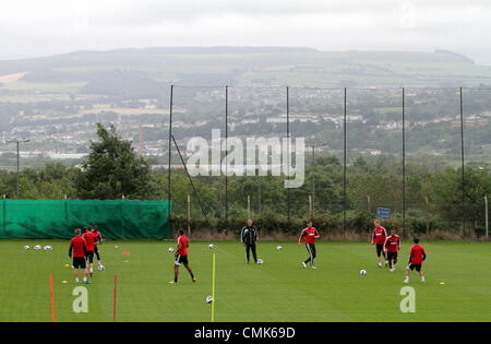 Pictured: The training ground. Tuesday 21 August 2012  Re: Barclay's Premier League side Swansea City Football Club training at Llandarcy, south Wales, UK. Stock Photo