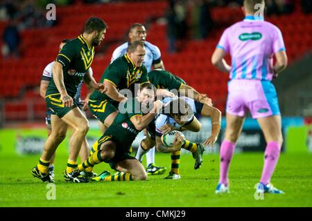 St Helens, UK. 02nd Nov, 2013. Josh Morris (Australia &amp; Canterbury Bulldogs) during the Rugby League World Cup group A game between Australia and Fiji from Langtree Park Stadium. Credit:  Action Plus Sports/Alamy Live News Stock Photo