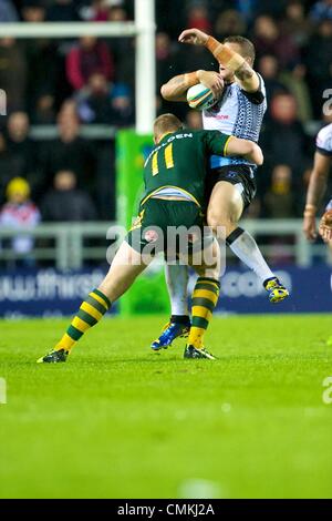 St Helens, UK. 02nd Nov, 2013. Korbin Sims (Fiji &amp; Newcastle Knights) during the Rugby League World Cup group A game between Australia and Fiji from Langtree Park Stadium. Credit:  Action Plus Sports/Alamy Live News Stock Photo