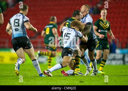 St Helens, UK. 02nd Nov, 2013. Eloni Vunakece (Fiji &amp; Toulouse Olympique) during the Rugby League World Cup group A game between Australia and Fiji from Langtree Park Stadium. Credit:  Action Plus Sports/Alamy Live News Stock Photo