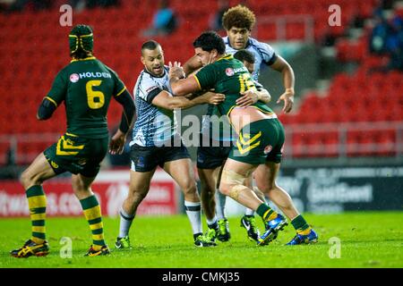 St Helens, UK. 02nd Nov, 2013. Andrew Fifita (Australia &amp; Cronulla Sharks) during the Rugby League World Cup group A game between Australia and Fiji from Langtree Park Stadium. Credit:  Action Plus Sports/Alamy Live News Stock Photo