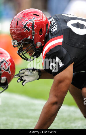 New Mexico State Defensive Lineman Garrett Bishop (96) Tackles Alabama 