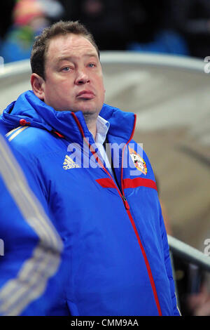 Manchester, UK. 05th Nov, 2013. CSKA Manager Leonid Slutski (Russia) during the Champions League group D game between Manchester City and CSKA Moscow from the City of Manchester Stadium. Credit:  Action Plus Sports/Alamy Live News Stock Photo
