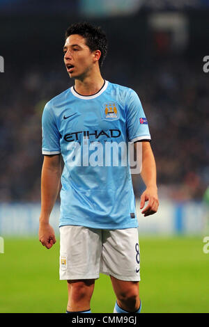 Manchester, UK. 05th Nov, 2013. A profile of Samir Nasri of Manchester City during the Champions League group D game between Manchester City and CSKA Moscow from the City of Manchester Stadium. Credit:  Action Plus Sports/Alamy Live News Stock Photo