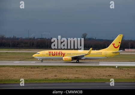 TUIfly Boeing 737 Dusseldorf International airport Germany Stock Photo