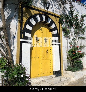 Traditional Tunisian doorway, Sidi Bou Said, Tunisia, North Africa, Africa Stock Photo