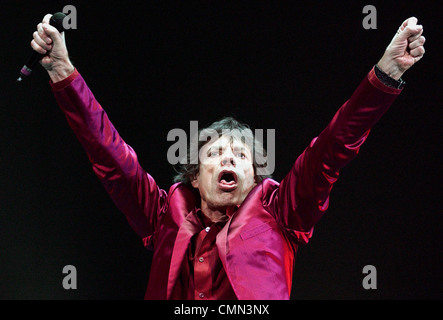 Mick Jagger performing with the Rolling Stones in Boston Stock Photo