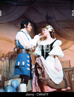 ENGELBERT HUMPERDINCK UK singer as 'Robinson Crusoe' in pantomime with Trisha Money at the London Palladium 20 December 1967. Photo: Tony Gale Stock Photo