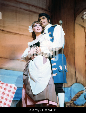 ENGELBERT HUMPERDINCK UK singer as 'Robinson Crusoe' in pantomime with Trisha Money at the London Palladium 20 December 1967. Photo: Tony Gale Stock Photo