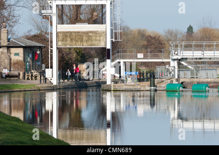 Still waters at Baits Bite Lock, River Cam, Cambridgeshire, England. Stock Photo