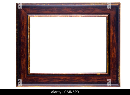 Wooden vintage frame isolated on white background Stock Photo - Alamy