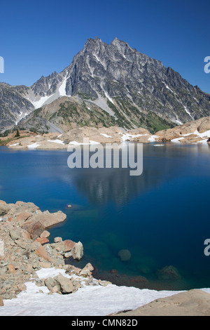 WA, Alpine Lakes Wilderness, Ingalls Lake and Mount Stuart Stock Photo