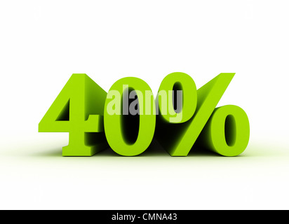 40 percent discount 3d text Stock Photo