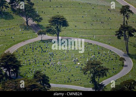 aerial photograph National Cemetery Presidio of San Francisco Stock Photo