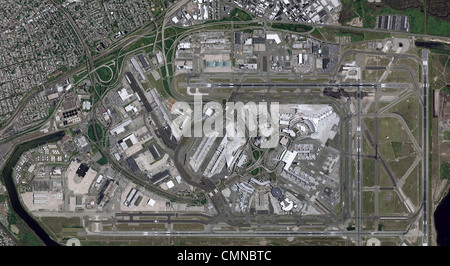 aerial photo map John F Kennedy International airport Queens New York Stock Photo