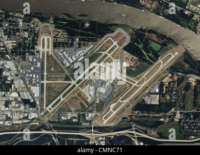 aerial photo map Little Rock National Airport, Bill and Hillary Clinton National Field, Adams Field, LIT,  Arkansas Stock Photo