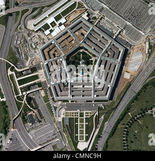 Aerial The Pentagon headquarters of United States Department Defense ...